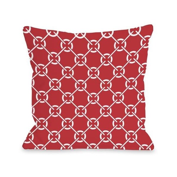 One Bella Casa One Bella Casa 72216PL16O 16 x 16 in. Ceciles Circles Outdoor Pillow; Poppy Red 72216PL16O